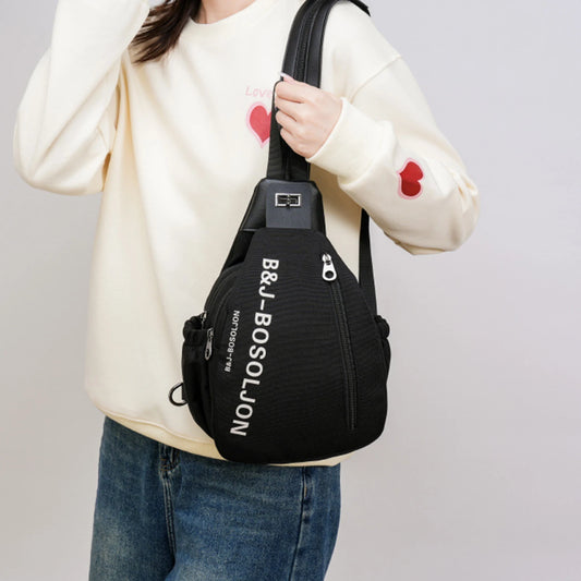 Multi-Compartment Shoulder Bag Wear-Resistant Buckle Soft Material Vertical Square Bag for Girls Students Campus Home Peaceful Pleasures Health and Wellness