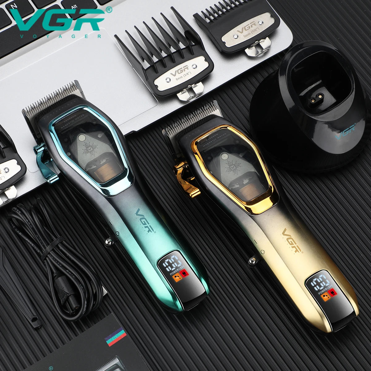 VGR Hair Clipper Professional Hair Trimmer 9000 RPM Hair Cutting Machine Adjustable Barber Haircut LED Trimmer for Men V-674 Peaceful Pleasures Health and Wellness