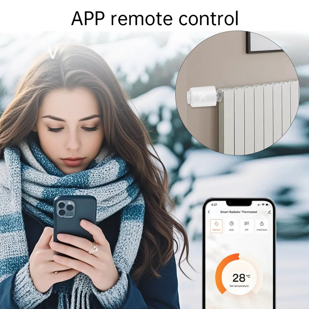 Tuya ZigBee Smart Thermostat Radiator Actuator Smart TRV Thermostatic Valve Temperature Controller Support Alexa Google Home Peaceful Pleasures Health and Wellness