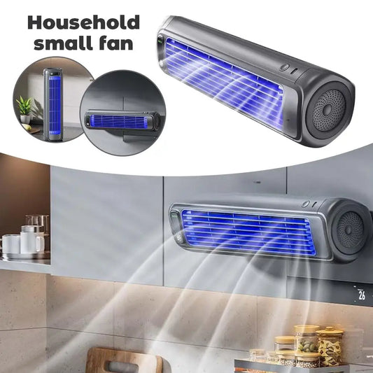 Household Small Fan Silent Kitchen Toilet Wall-mounted Refrigeration Electric Fan Dormitory Punch-free Multifunction Cooling Fan Peaceful Pleasures Health and Wellness