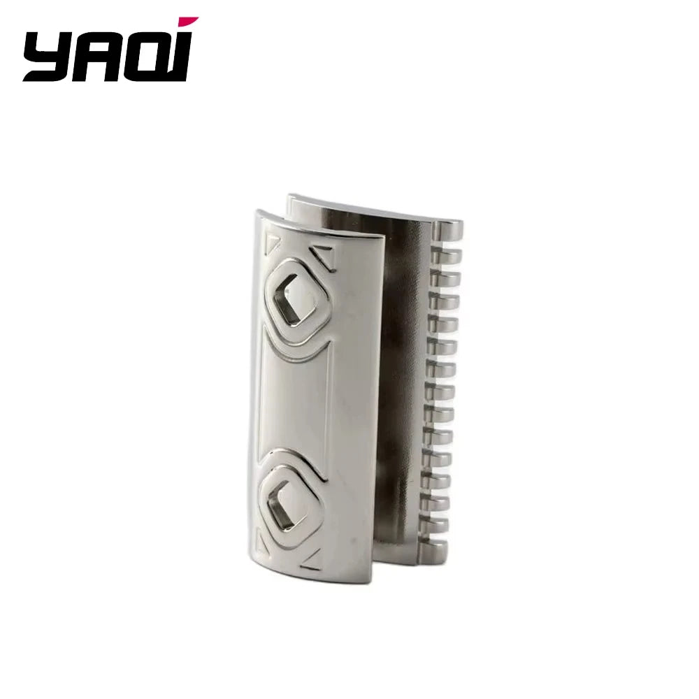 2026 New Arrival！YAQI Harlequin 316 Stainless Steel Polished Safety Razor Head with 0.90mm Blade Gap Peaceful Pleasures Health and Wellness SRH054