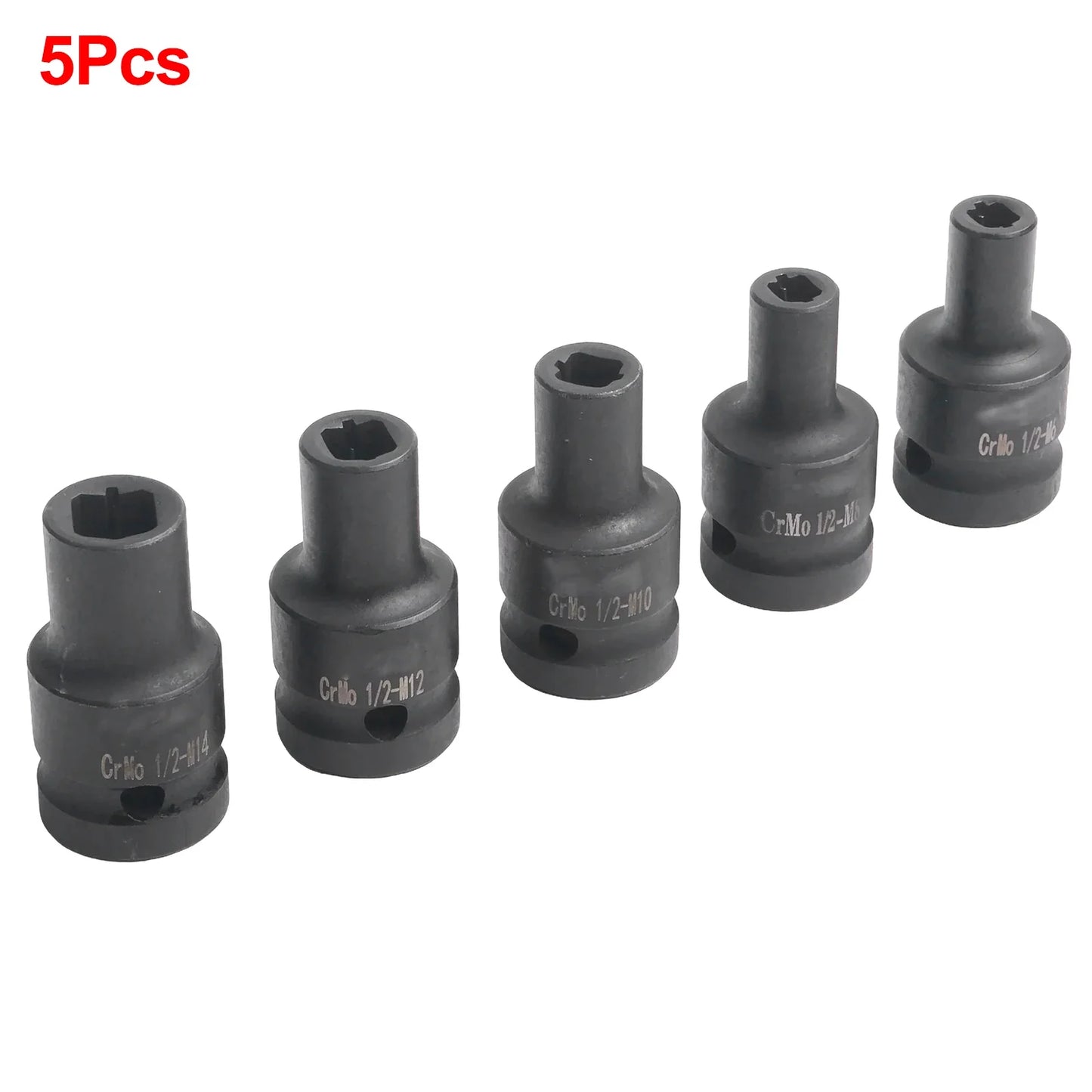 5-Piece Square Tap Socket Set 1/2" Drive | 6–14mm Thread Taps