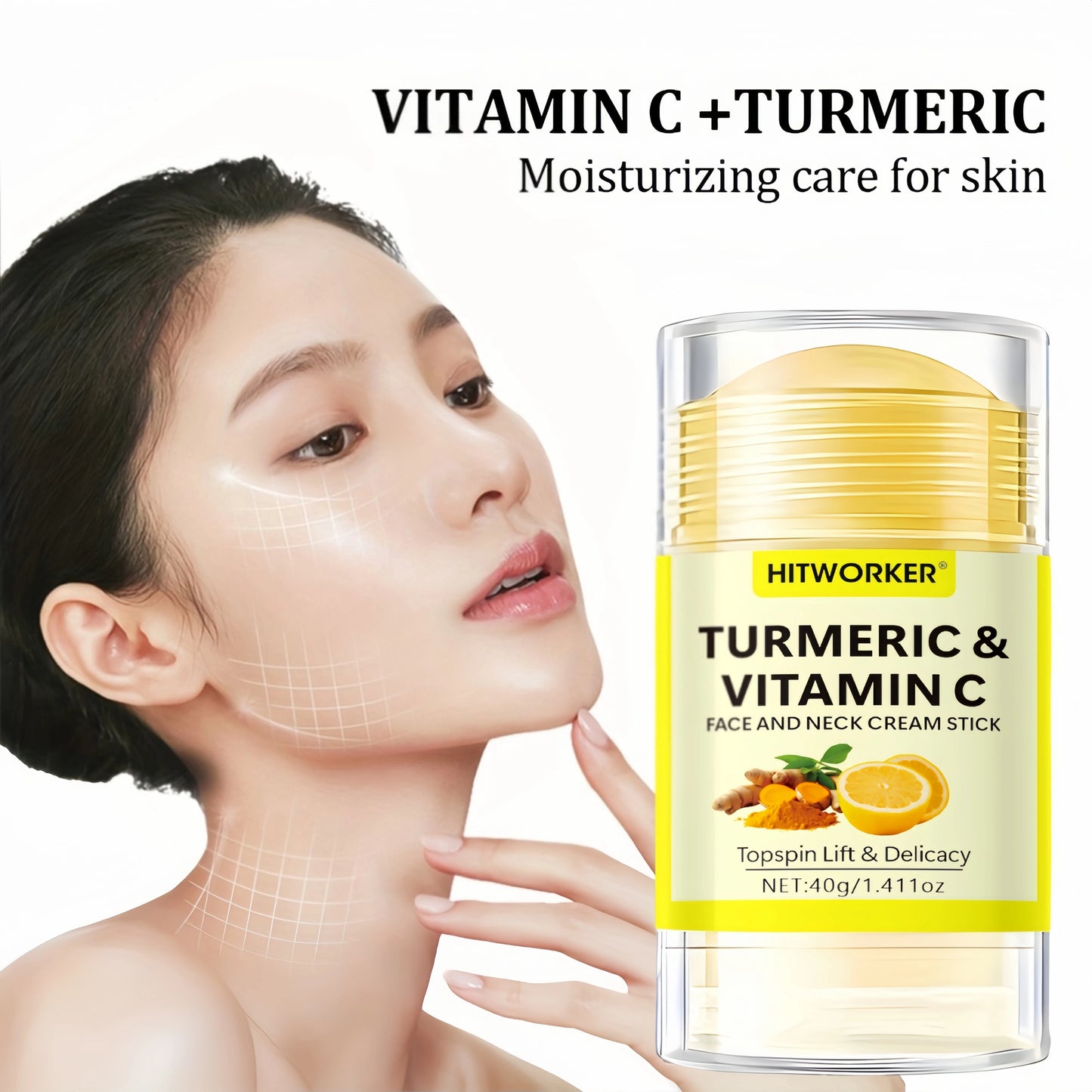 Turmeric Vitamin C Face & Neck Cream Stick | Skin Brightening