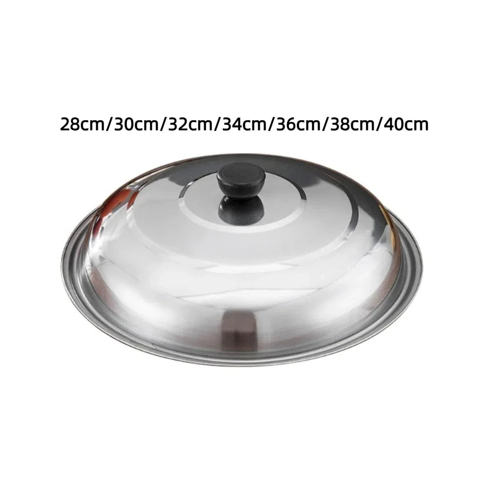 28/32/36/40cm Stainless Steel Pot Cover Universal Cookware Parts Round Pot Lids Cover with Knob Frying Pan Cover Household Peaceful Pleasures Health and Wellness
