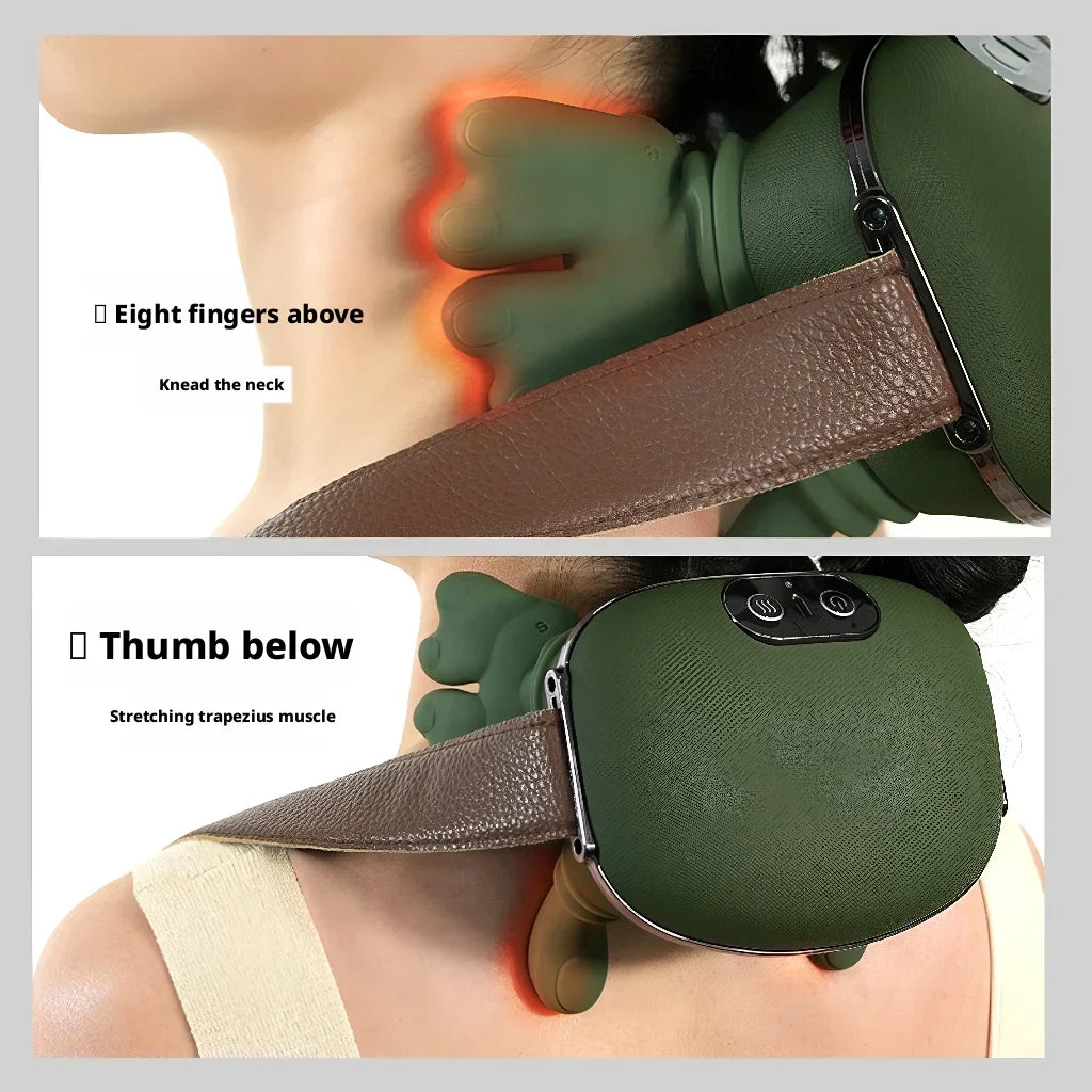 Neck Massager Portable Rechargeable Shoulder Cervical Massager Real Hand Kneading Soreness Relief Massager For Home Travel Peaceful Pleasures Health and Wellness