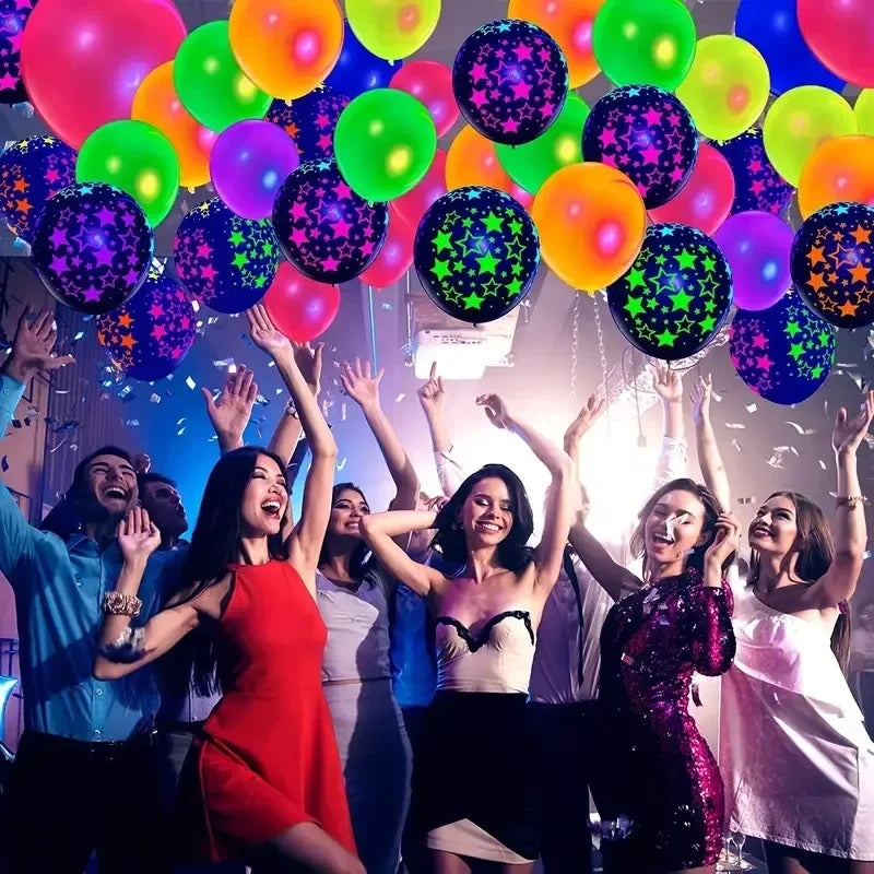 100PCS Fluorescent Balloons Glow In The Dark Luminous Dots Latex Balloon For Birthday Wedding Party Decoration Kids Gifts Toys Peaceful Pleasures Health and Wellness