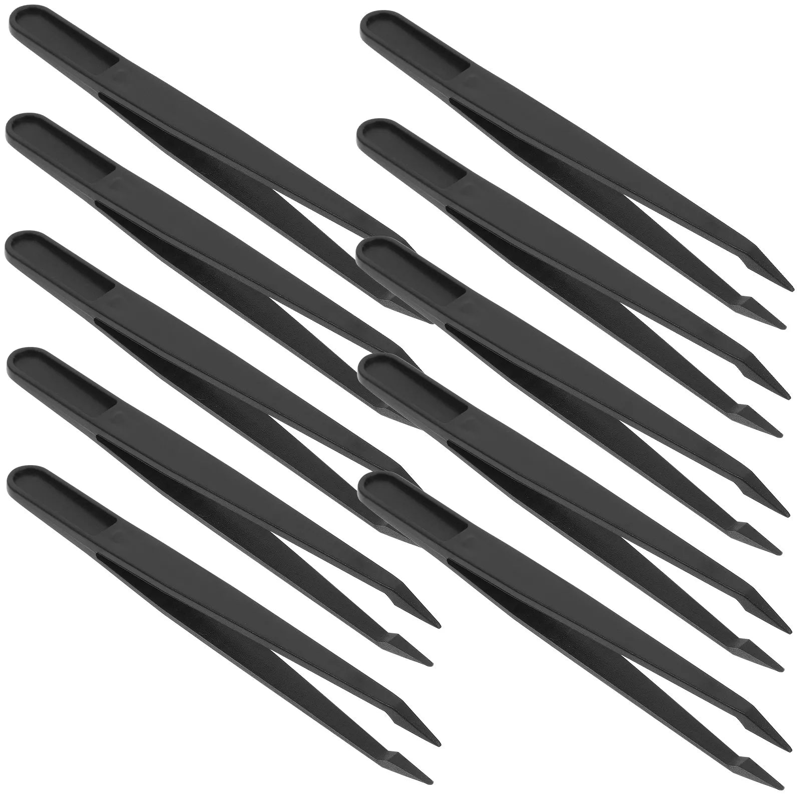 10Pcs Pointed Tip Industrial Tweezers Heavy Duty Plastic Craft Tweezers Comfortable Grip Precision Handling for DIY Electronics Peaceful Pleasures Health and Wellness