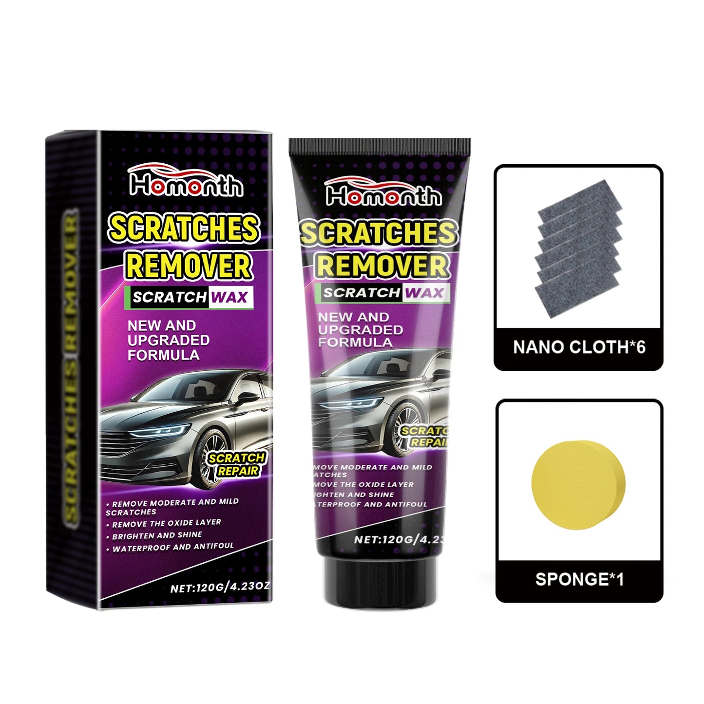 Homonth Car Scratch Repair Paste – Polish, Wax & Swirl Remover