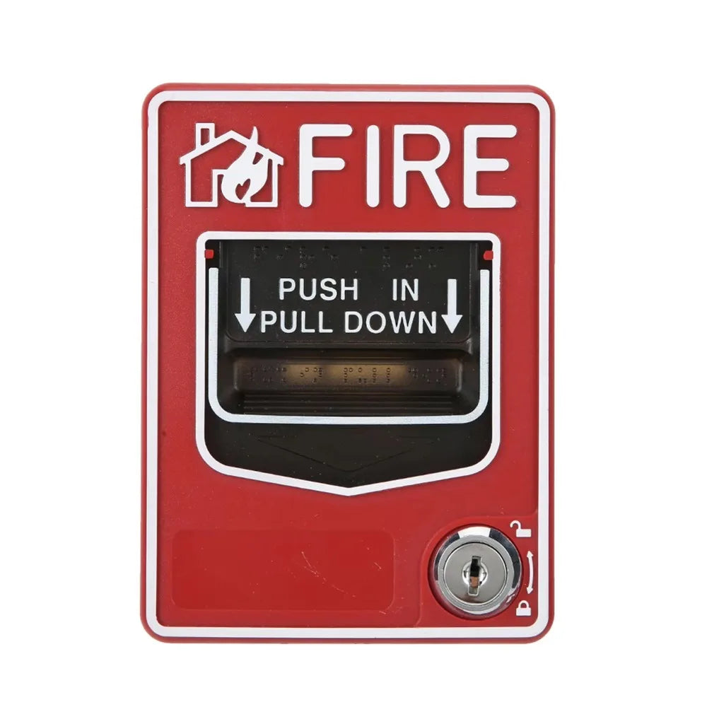 Sturdy Hard Casing Conventional Manual Alarm Call Point Prominent Red Outer Shell Manual Emergency Push Button Peaceful Pleasures Health and Wellness Red