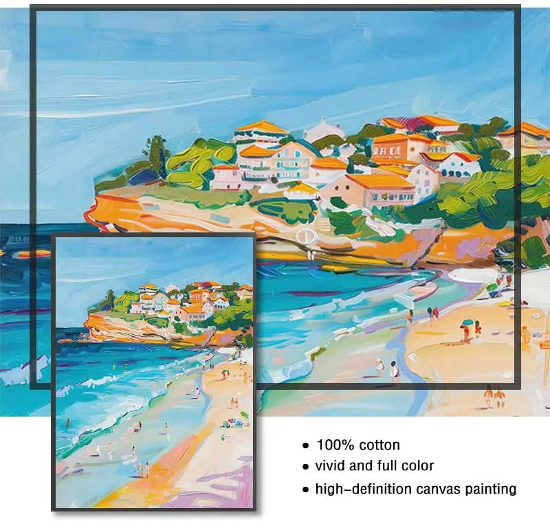 Beach Surfing Canvas Wall Art | Summer Seaside Poster Print Canvas Wall Art Peaceful Pleasures Health and Wellness