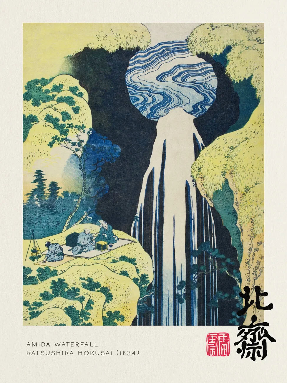 Hokusai Great Wave Mount Fuji Unframed Canvas Wall Art Print