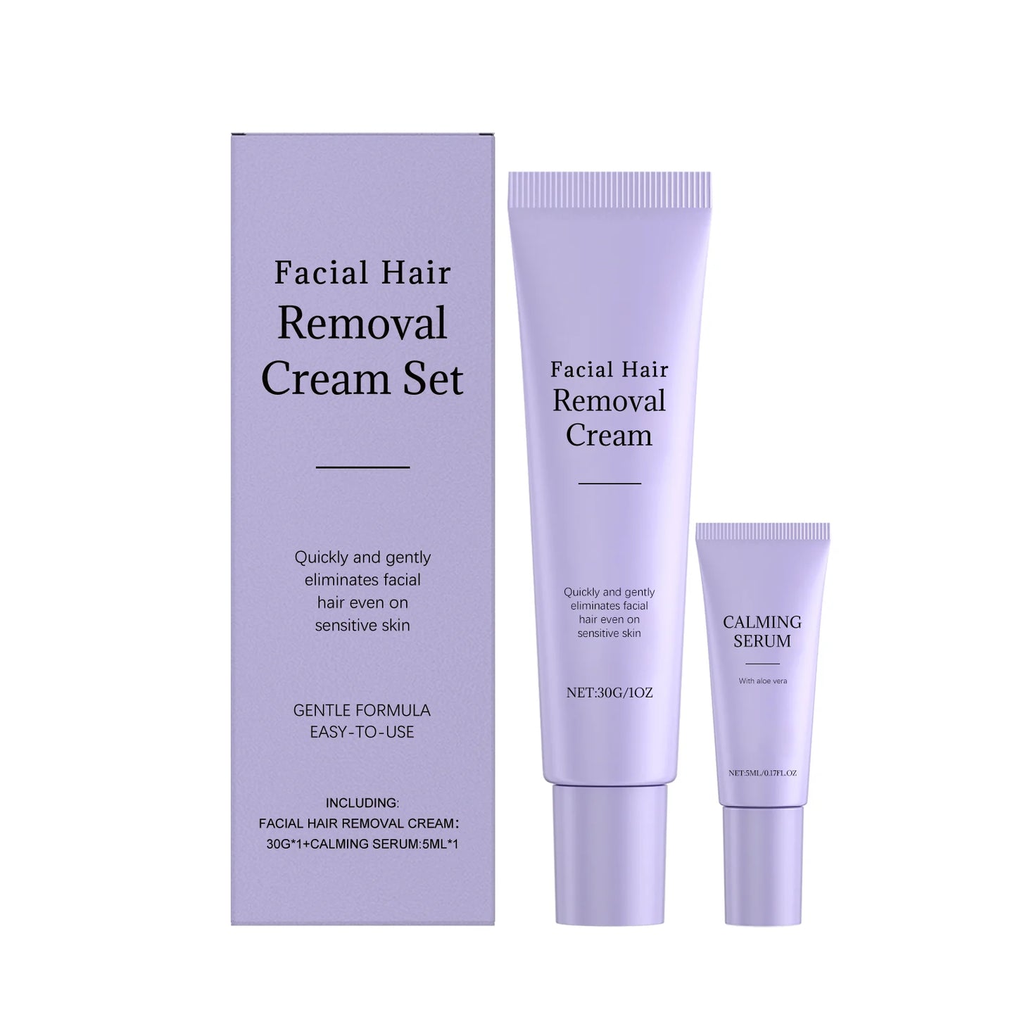 Facial Hair Removal Cream Set – Gentle & Moisturizing for Women
