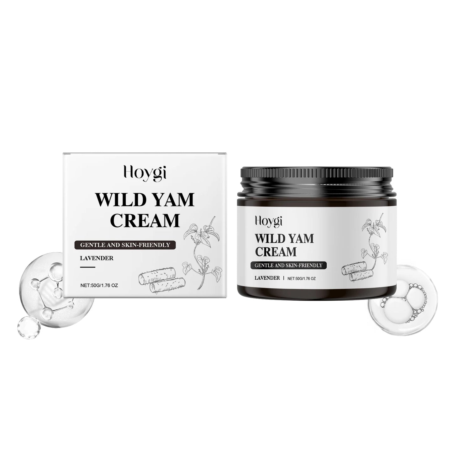 Wild Yam Cream Balance Hormones Regulation Reduce Dryness Form Skin Barrier Firming Lifting Moisturizing Brightening Face Cream Peaceful Pleasures Health and Wellness 50g boxed