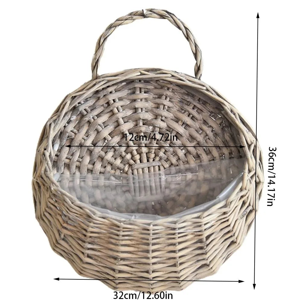 Handmade Wicker Hanging Flower Basket | Wall Planter