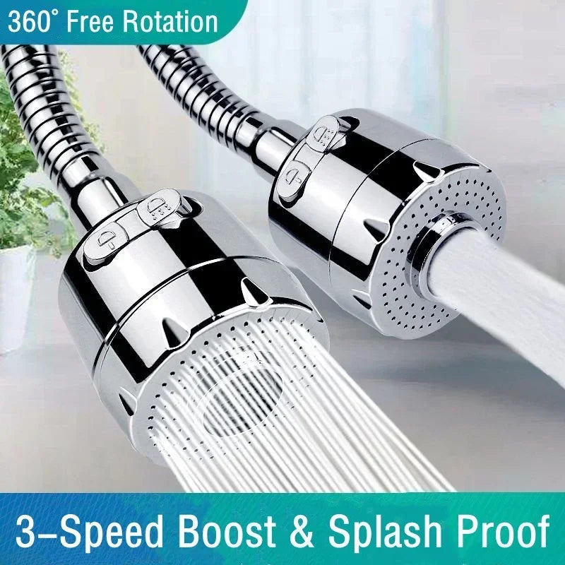 Universal Sink Faucet with 2/3 Modes 360 Degree Rotation Filter Extension Tube Shower Head Water Saving Kitchen Accessory Peaceful Pleasures Health and Wellness