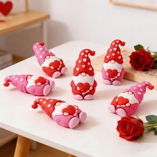 Heart Gnome Valentine Mini Figurines | Cute Décor Set 15–50 Pcs Mini Figurine Set Peaceful Pleasures Health and Wellness