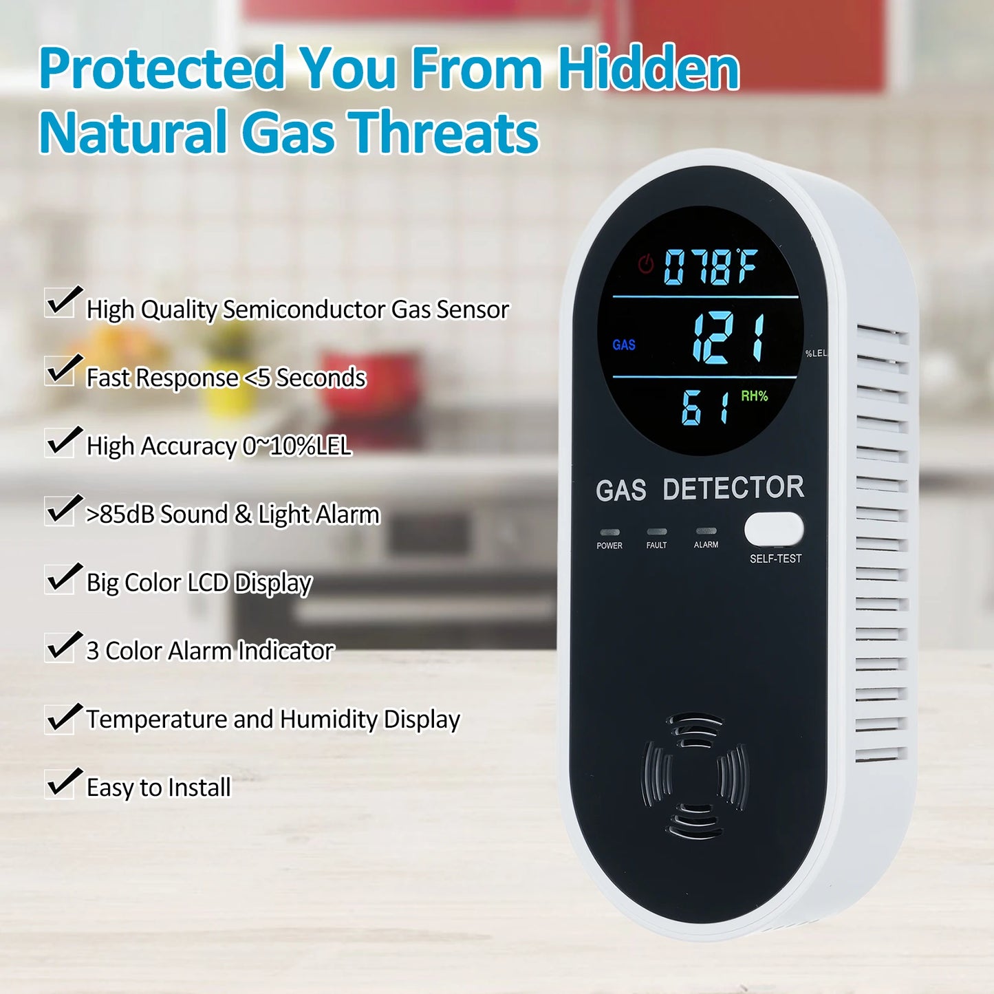 Natural Gas Detector 3 in 1 Plug-in Propane Gas Detector for Home & RV Gas Leak Detector for LNG LPG Methane Peaceful Pleasures Health and Wellness
