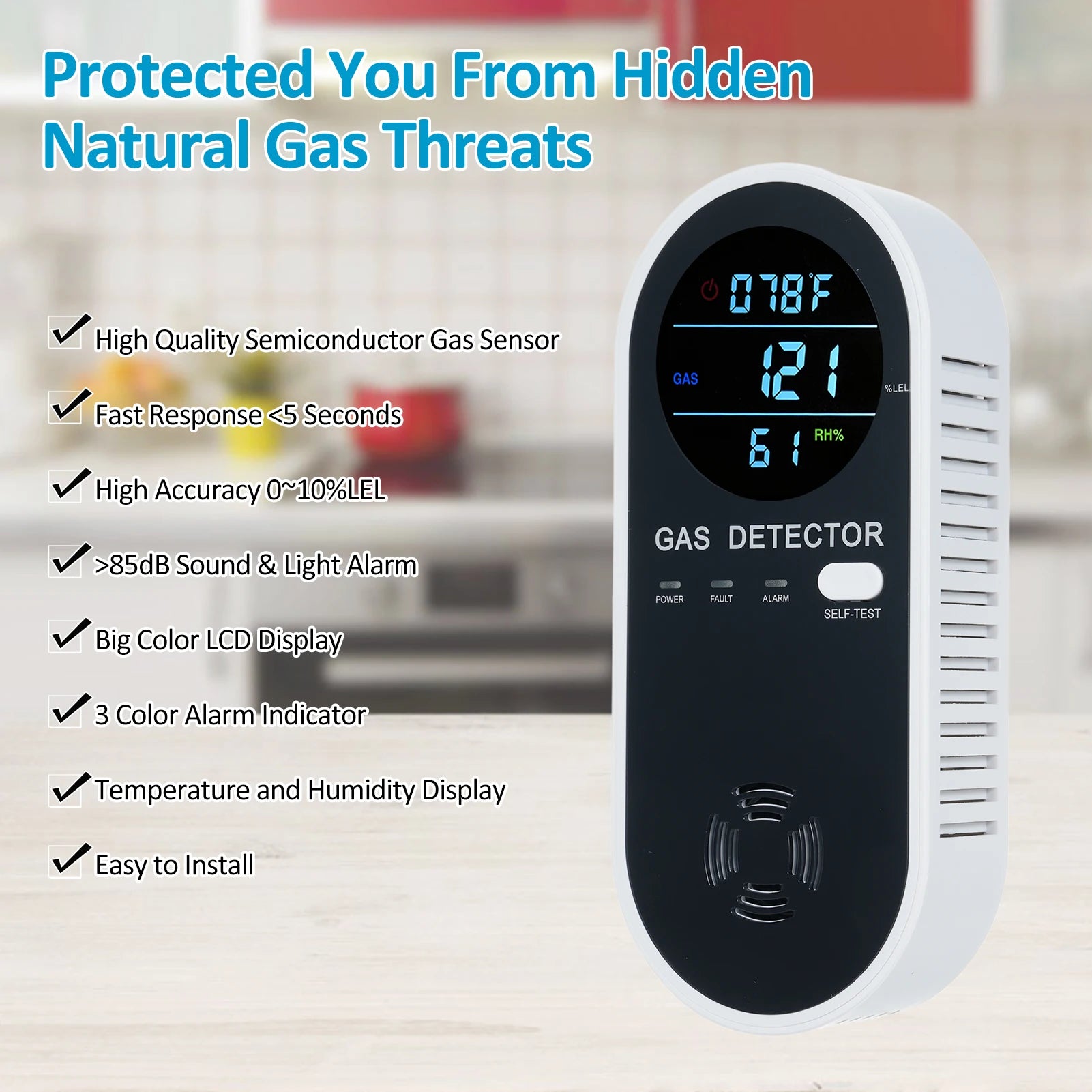 Natural Gas Detector 3 in 1 Plug-in Propane Gas Detector for Home & RV Gas Leak Detector for LNG LPG Methane Peaceful Pleasures Health and Wellness