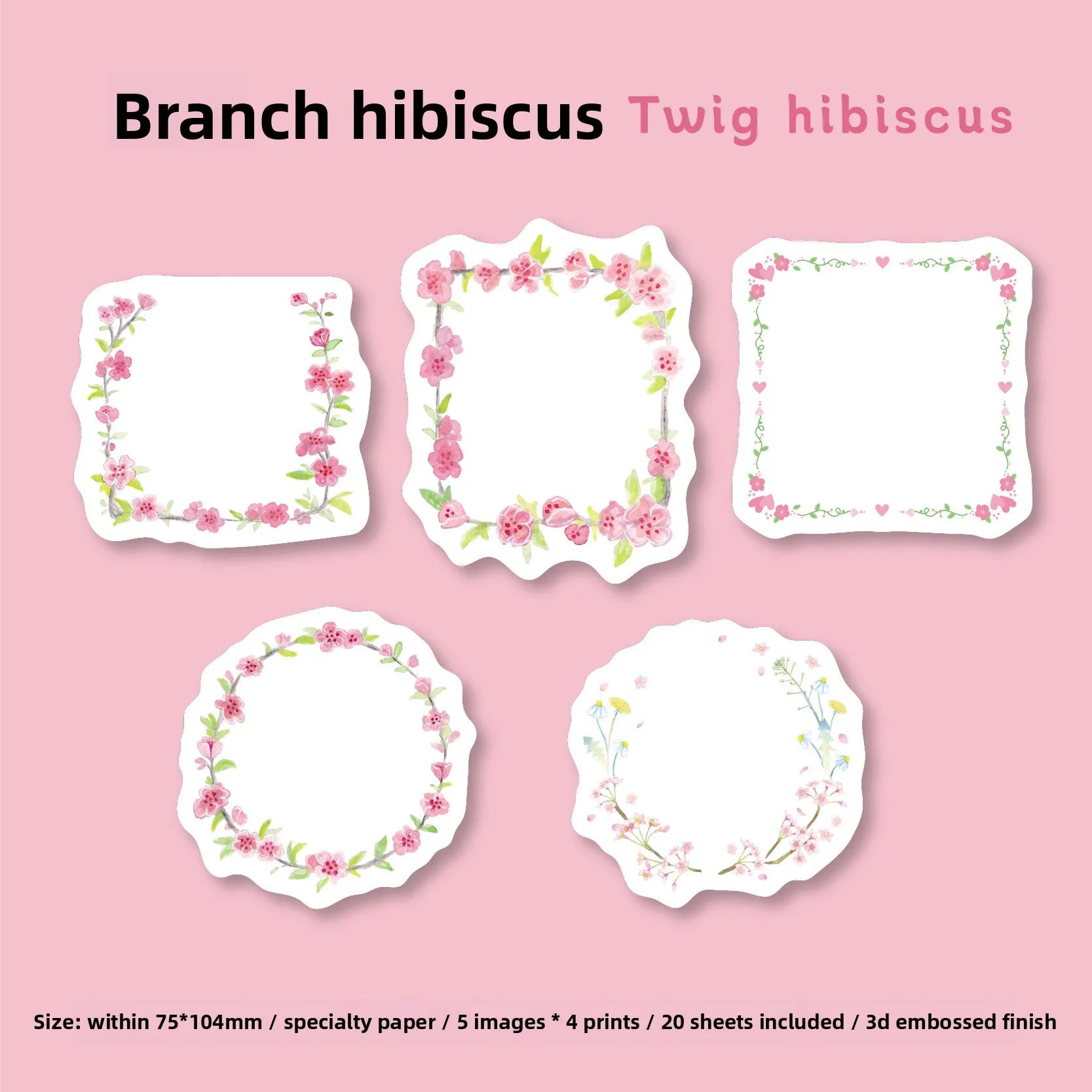 1 pack Hualuo Series Handheld Account Material Decoration Collage Primer Poster Memo Message stationery stickers Peaceful Pleasures Health and Wellness Hibiscus