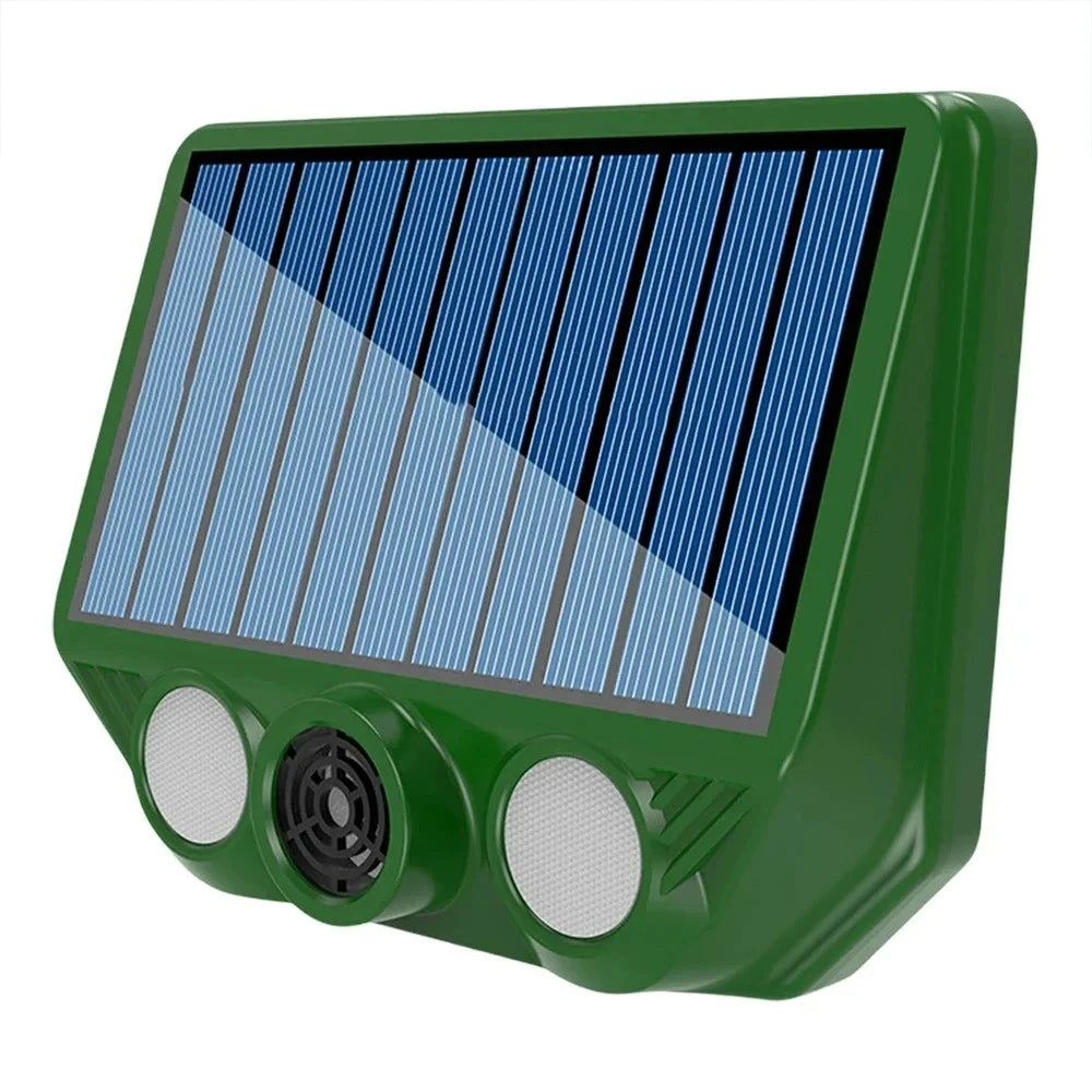 Solar Powered Animal Repellent Device IP66 Waterproof 500mAh Rechargeable Battery Outdoor Garden Lawn Pest Control Peaceful Pleasures Health and Wellness Green