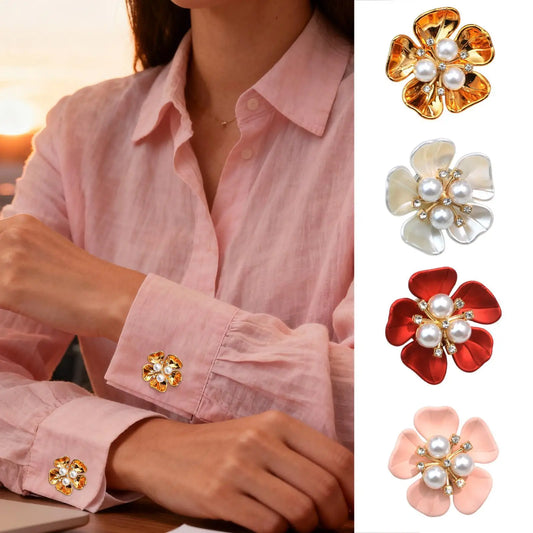 Button Covers for Women Blouses Floral Pearl Fancy Accessories Rhinestone Button Covers for Women for Dress Tuxedo Blouses Peaceful Pleasures Health and Wellness CN Antique Zinc