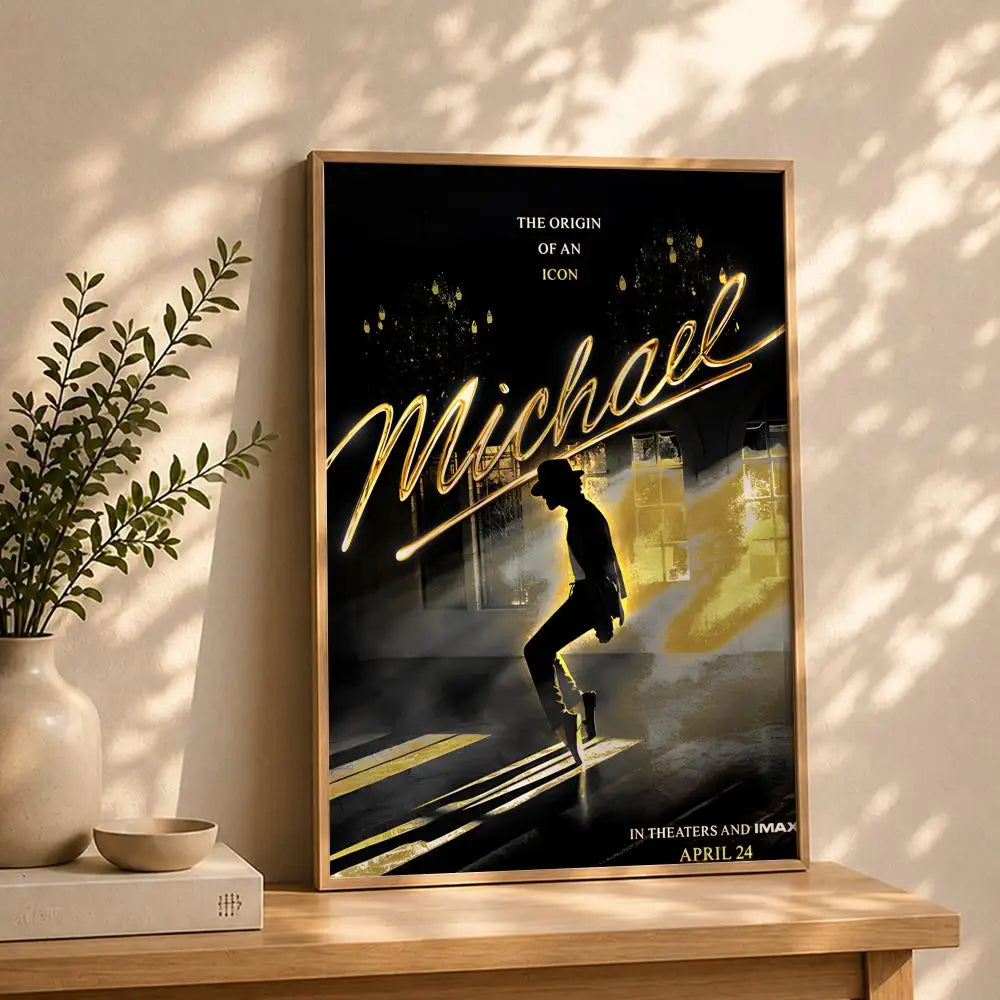 Movie-Michael Poster HD Self Adhesive Waterproof Wall Art Ideal for Home Office Dorm Bedroom Great Gift Peaceful Pleasures Health and Wellness White4 50X70cmNoframe