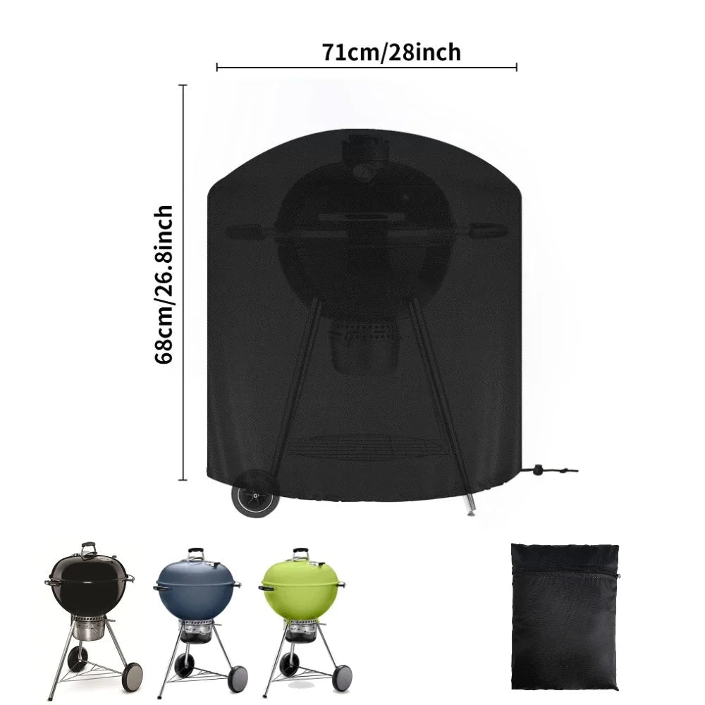 Waterproof BBQ Covers Barbecue Cover Gas Grill Cover for Grill Protection Windproof Dust Rip-proof UV Protection W/ Storage Bag Peaceful Pleasures Health and Wellness 71x68CM