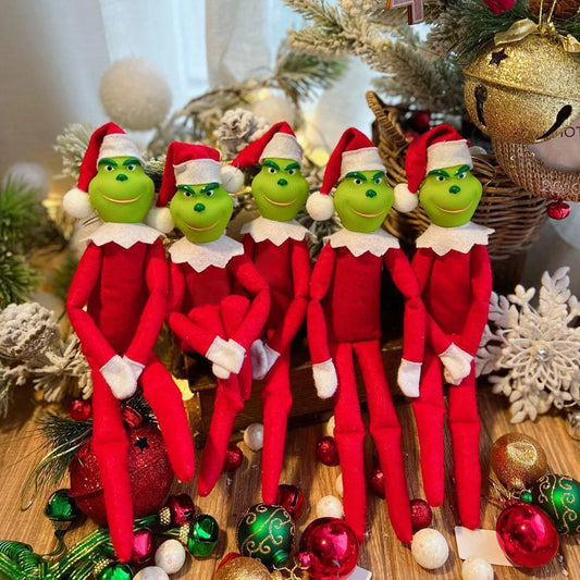 32cm Christmas Elf Doll New Bookshelf Fairy Doll Handmade Funny Monster Plush Toy with Long Leg Christmas Gifts Room Decorations Peaceful Pleasures Health and Wellness