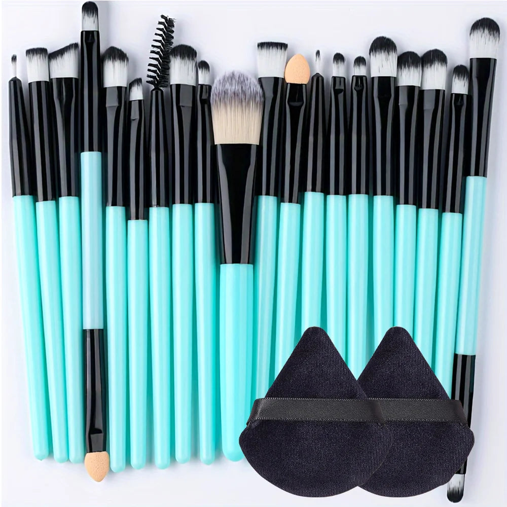 RUNTOIN 20Pcs Makeup Brush Set – Foundation & Eyeshadow Kit