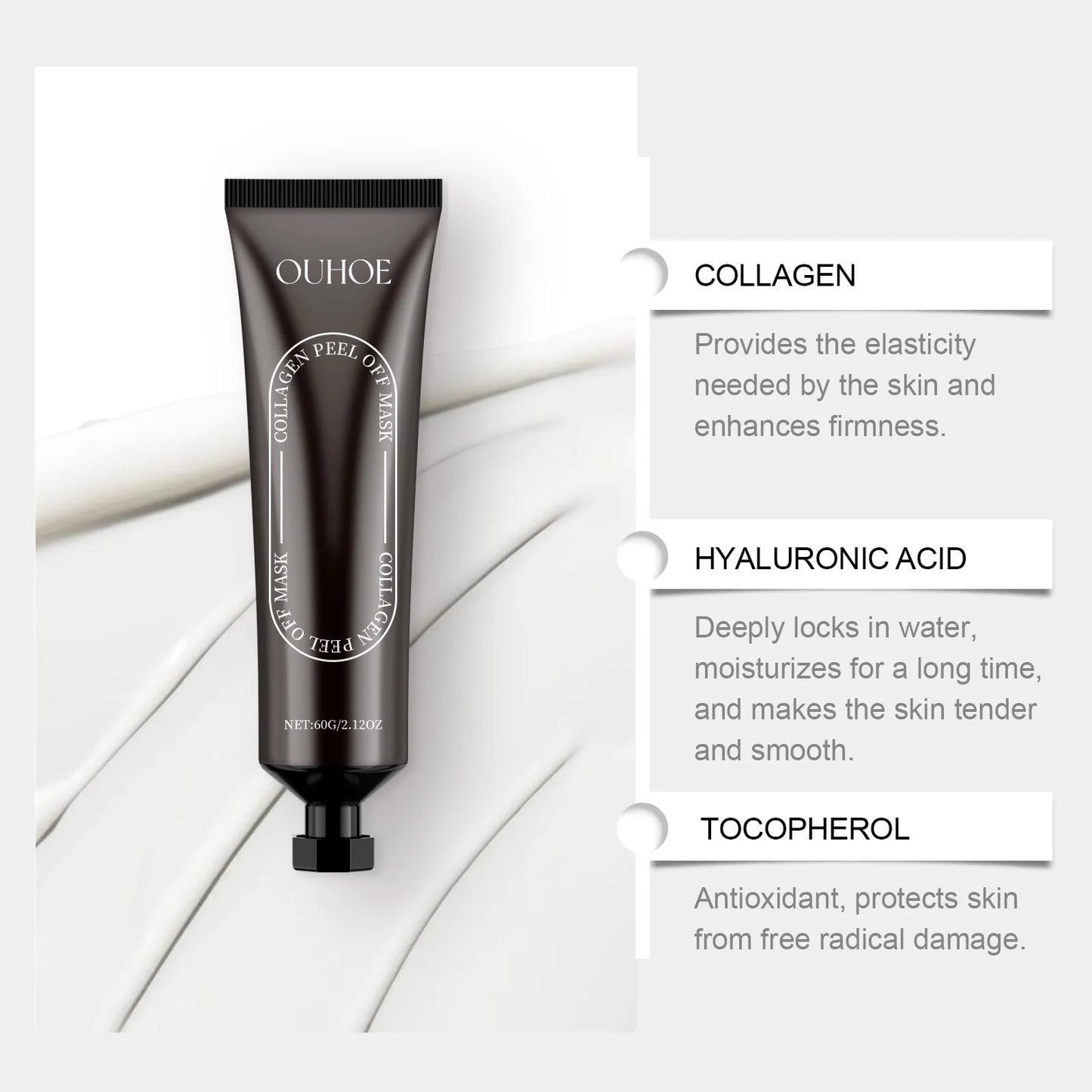 Hyaluronic Acid Collagen Peel-Off Face Mask | 60g