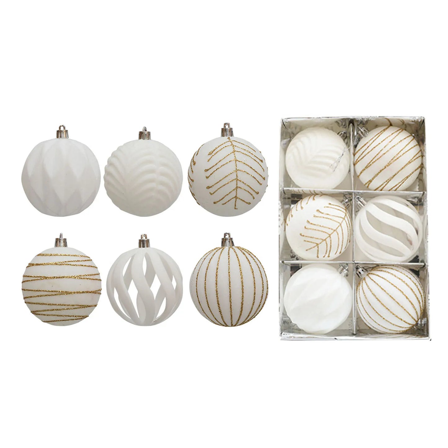 Hanging Ball Ornaments Set of 6 – 8cm Christmas & Party Decor