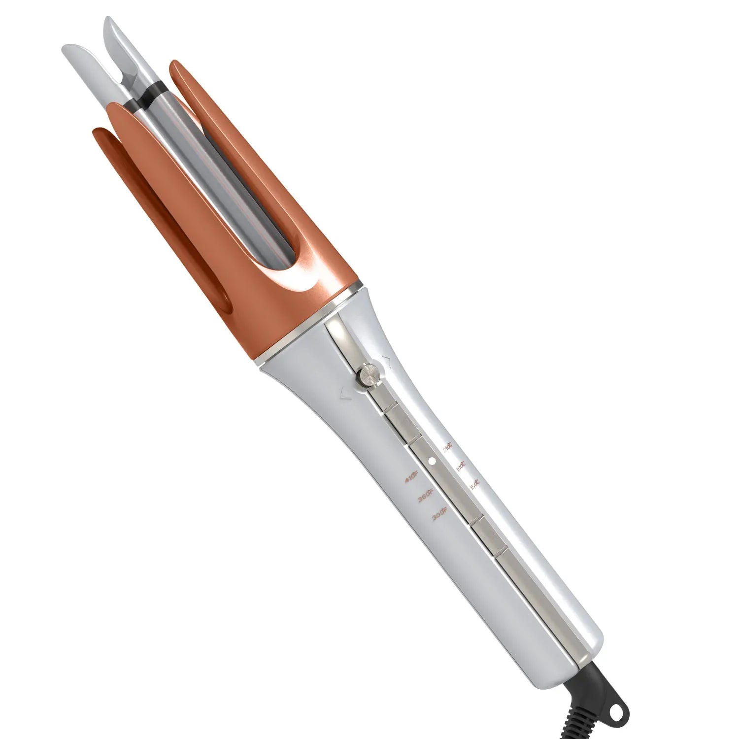 Auto Rotating Hair Curler 3 grades temperature Ceramic Fast Heat Constant Temperature Styling Hair Curler 33mm Wave Curling Iron Peaceful Pleasures Health and Wellness White gold EU