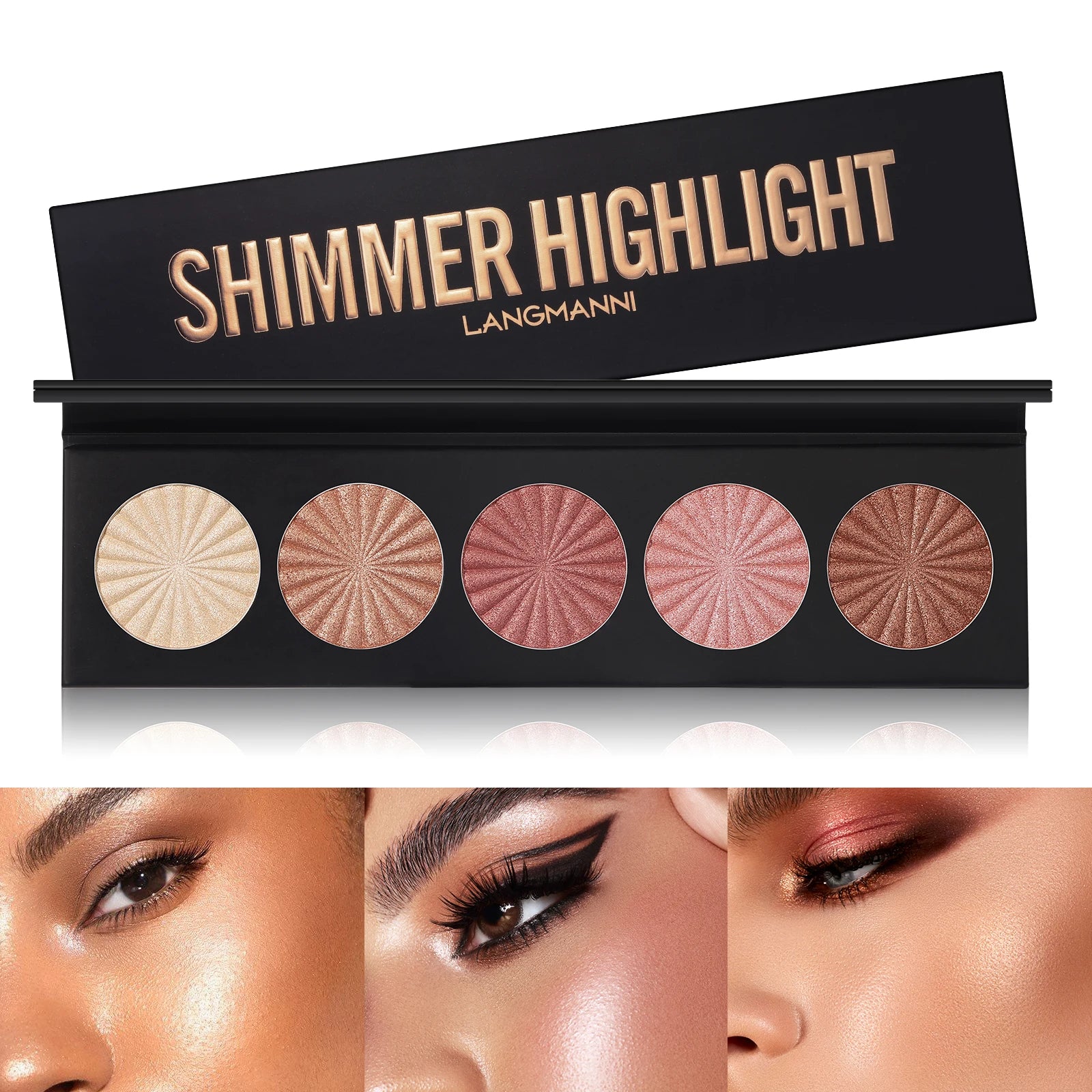 Highlighting and Contouring Palette 5 Colours All-in-One Makeup Palette Stereoscopic Natural Highlighting Makeup Palette Peaceful Pleasures Health and Wellness