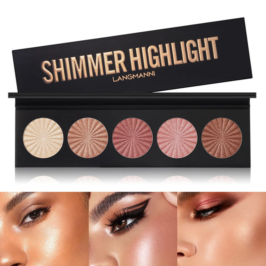 Highlighting and Contouring Palette 5 Colours All-in-One Makeup Palette Stereoscopic Natural Highlighting Makeup Palette Peaceful Pleasures Health and Wellness