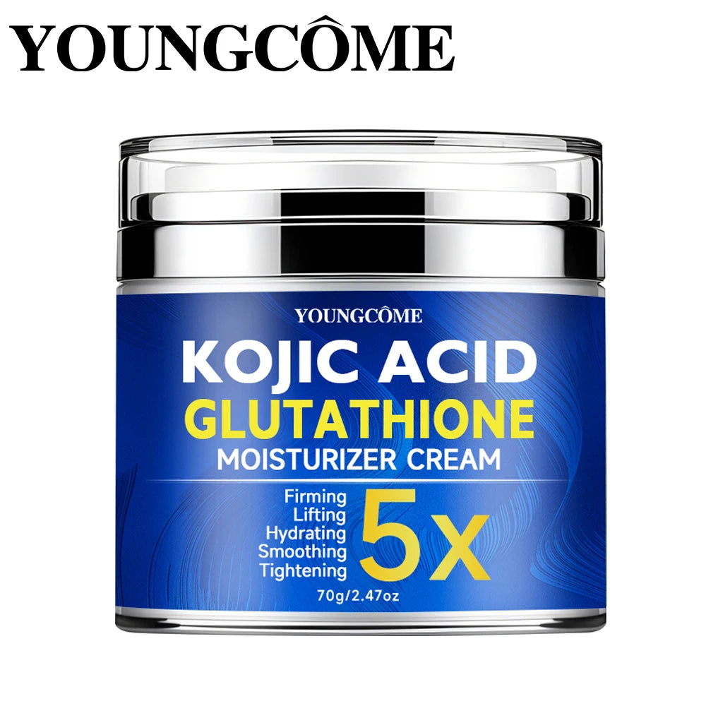 YOUNGCOME Kojic Acid Glutathione Moisturizer Cream - Firming Lifting Hydrating Smoothes Cream 40/70g Peaceful Pleasures Health and Wellness