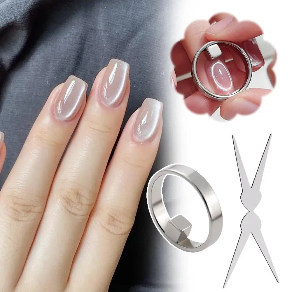 3D Cat Eye Nail Magnet Ring | Hollow Magnetic Nail Art Tool