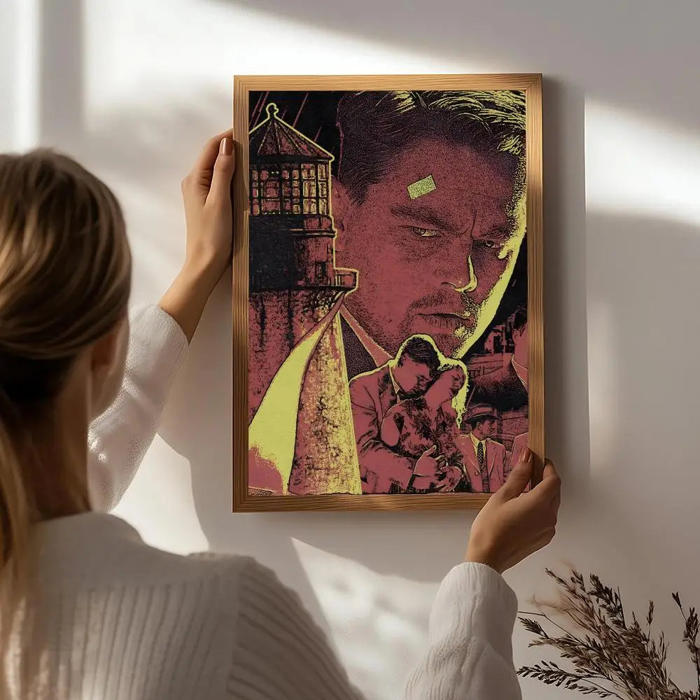 Movie S-Shutter Island Poster HD Self Adhesive Waterproof Wall Art Ideal for Home Office Dorm Bedroom Great Gift Peaceful Pleasures Health and Wellness White6 50X70cmNoframe