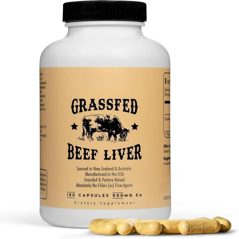 Grass Fed Beef Liver Capsules 180ct | 3000mg Per Serving