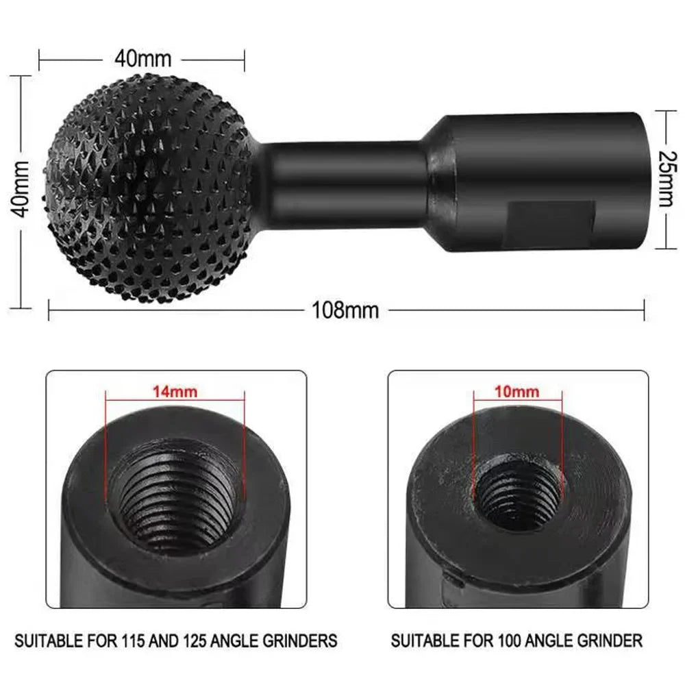 SLADE 40mm Spherical Wood Carving Disc – Angle Grinder Tool