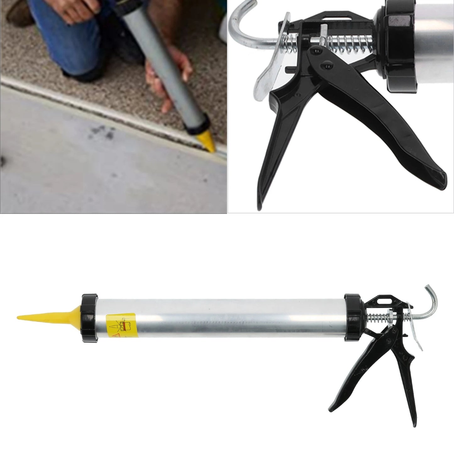 Caulking Gun Sealant Caulking Gun Caulking Gun Aluminum Alloy Cylindrical Lever Type Manual Sealant Glue Filling Tool 15703 Peaceful Pleasures Health and Wellness