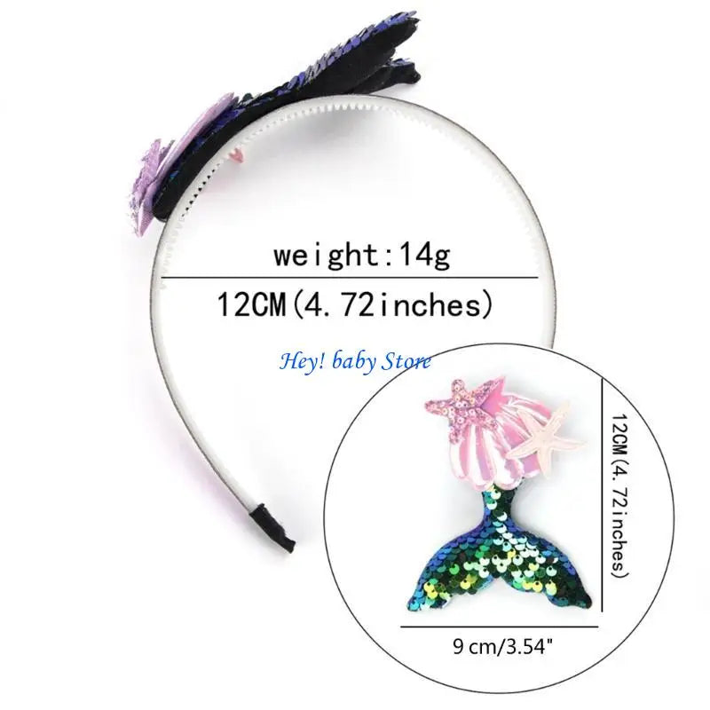 Girls Mermaid Seashell Headband | Birthday Party Hair Accessory