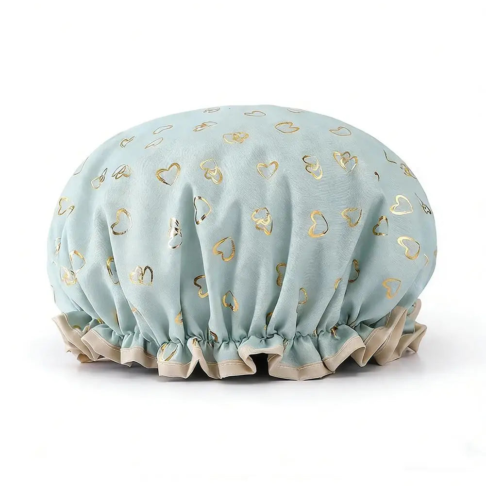 Large Reusable Waterproof Shower Cap – Double Layer Bath & Body Peaceful Pleasures Health and Wellness green