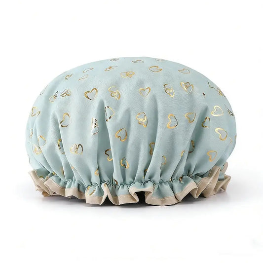 Large Reusable Waterproof Shower Cap – Double Layer Bath & Body Peaceful Pleasures Health and Wellness green
