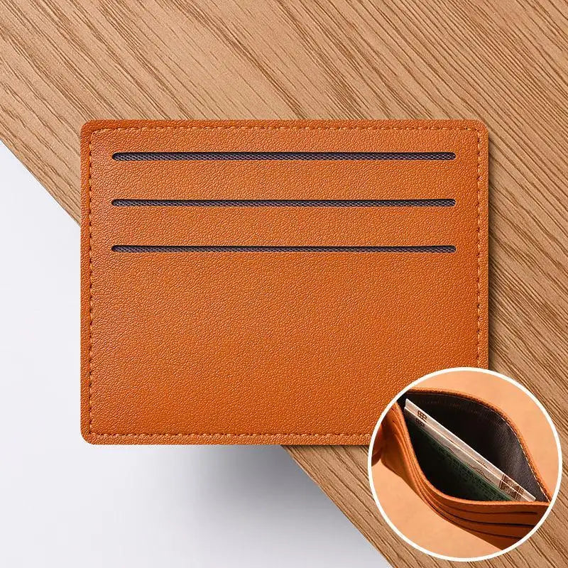 Minimalist Slim PU Card Holder – 6-Slot Pocket Wallet Case
