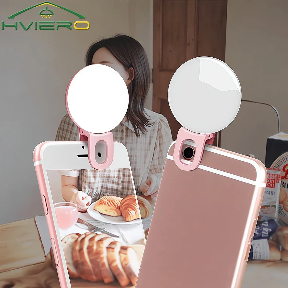 Mini LED Clip-On Phone Fill Light | Selfie & Streaming
