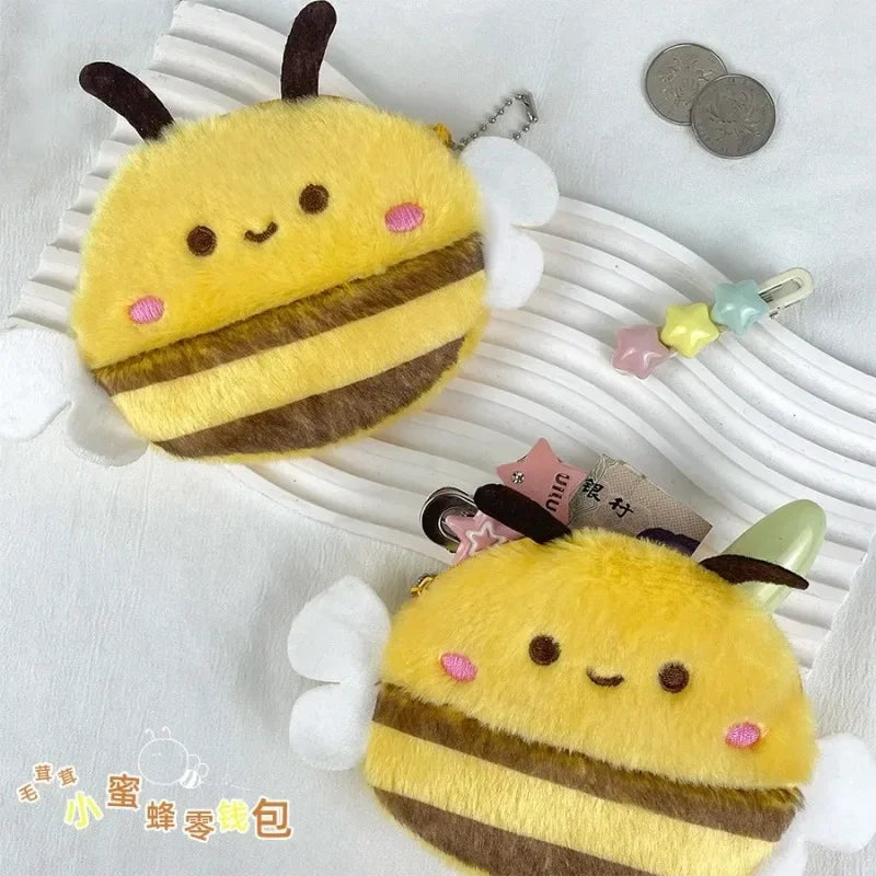 Cute Bee Plush Coin Purse – Kids Cartoon Animal Money Bag Plush Coin Purse Peaceful Pleasures Health and Wellness
