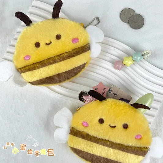Cute Bee Plush Coin Purse – Kids Cartoon Animal Money Bag Plush Coin Purse Peaceful Pleasures Health and Wellness
