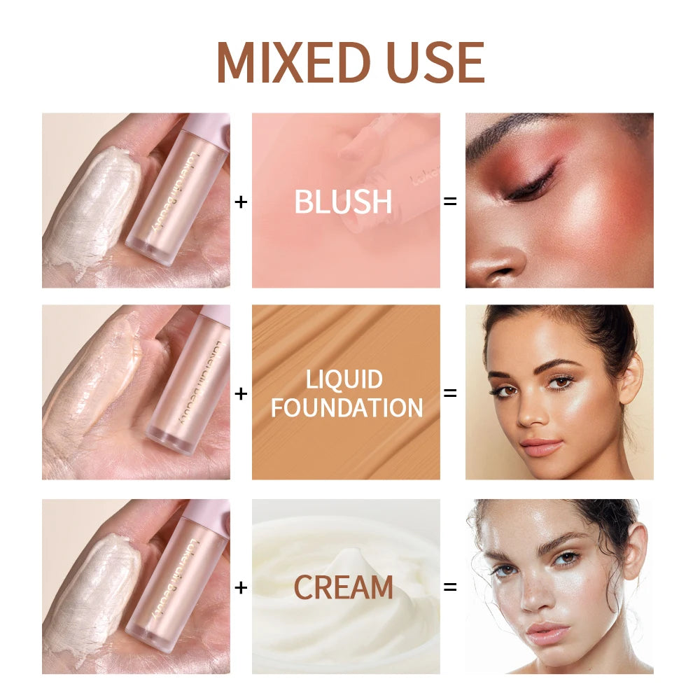 4Color Face Liquid Highlighter Bronzer Contouring Highlight Fluid Makeup Face Shimmer Shine High Lighter Iluminador Maquillaje Peaceful Pleasures Health and Wellness