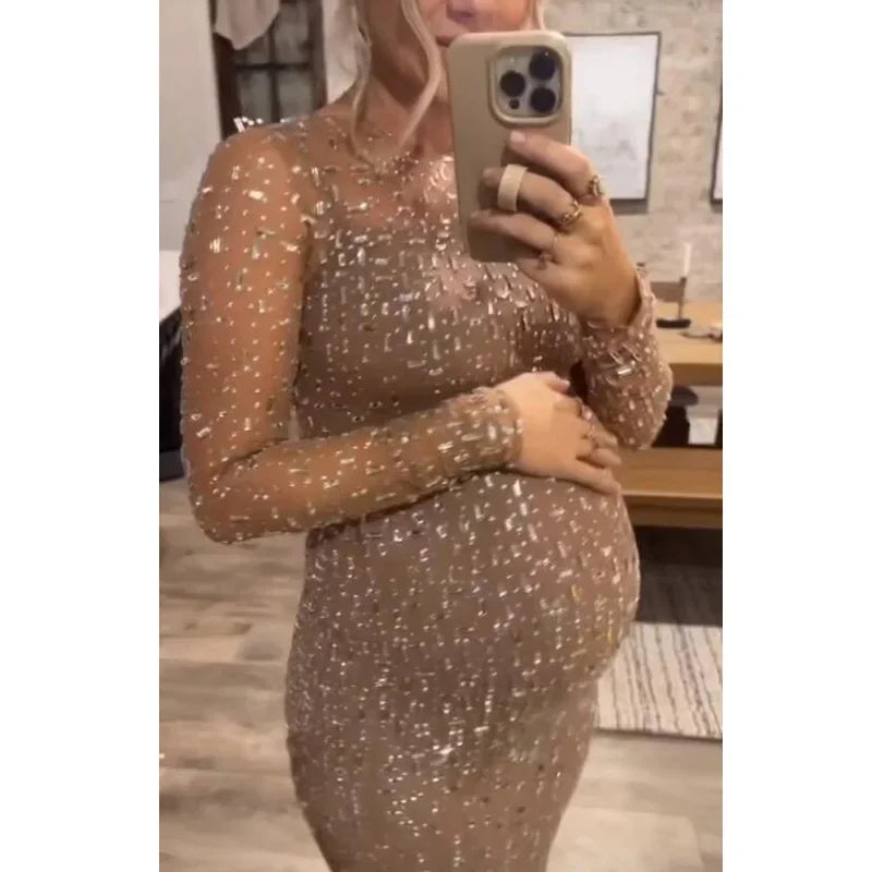 maternity dresses photoshoot Stones Sparkly Wedding gown vestidos para embarazadas платье для беременных baby shower Peaceful Pleasures Health and Wellness