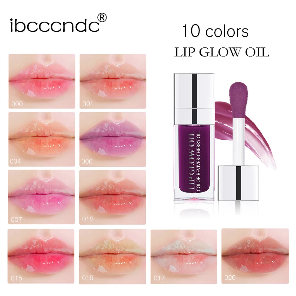 1Piece Moisturizing Lip Glow Oil Crystal Jelly Lip Oil Plumping Lip Gloss Sexy Lip Plumper Glaze Tinted Makeup Gift 10 Color Peaceful Pleasures Health and Wellness